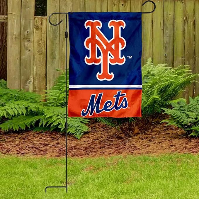 WinCraft Mets Garden Flag with Stand Holder Flagpole