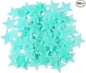 AM AMAONM 100 Pcs Blue Glow in The Dark Luminous Stars Fluorescent Noctilucent Plastic Wall Stickers Murals Decals for Home Art Decor Ceiling Wall Decorate Kids Babys Bedroom Room Decorations