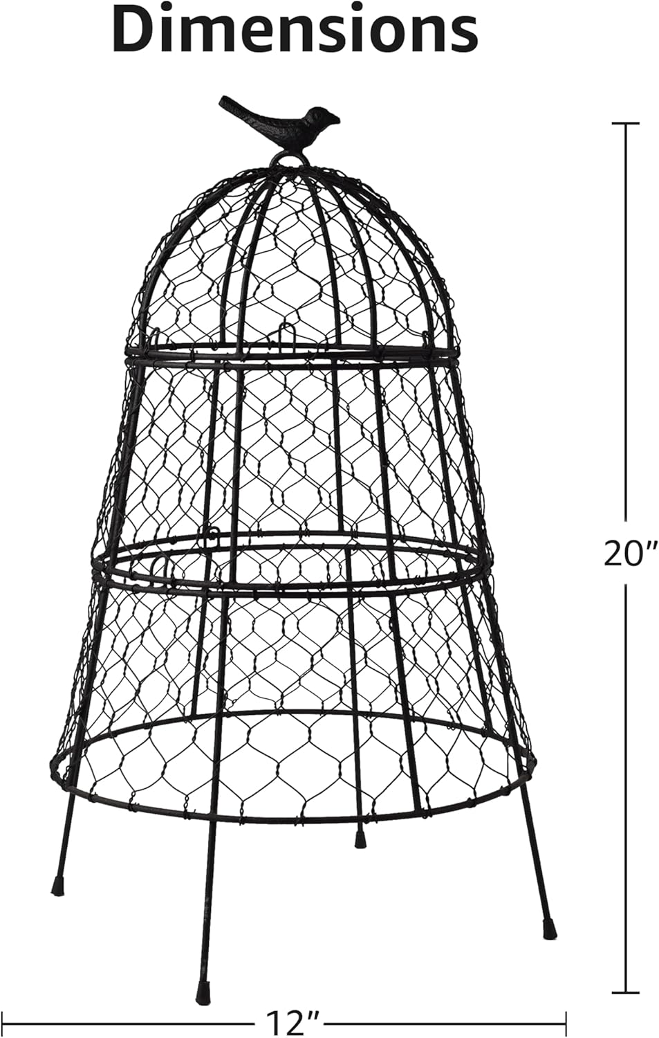 Pack of 6 Heavy-Duty Chicken Wire Plant Cloches – Rustproof Garden Protectors and Plant Cages for Vegetables and Flowers – Safeguard Plants from Deer and Critters – 20” x 12”
