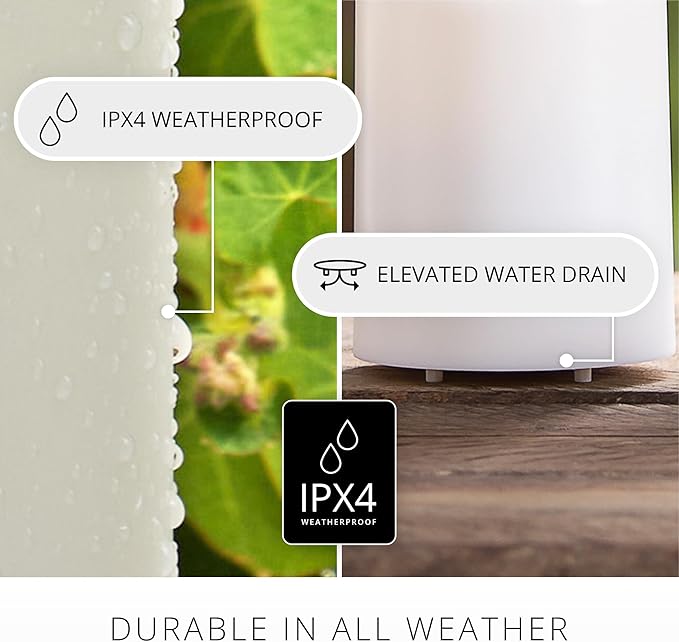 Luminara Outdoor Votive Flameless LED Candle, Cherry Red 2" x 3.2", Moving Flame Battery Operated Timer Remote Ready IPX4 Matte Plastic Finish