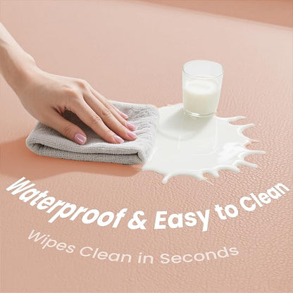 Baby Play Mat 50x50 Inches,1.3" Thick Padded Waterproof Floor Cushion & Playpen Mat with Vegan Leather,Non-Slip & Non-Toxic Nursery Rug for Infants, Toddlers & Kids(Pink)