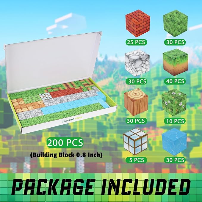 Magnetic Blocks 200PCS STEM Toys for Kids Ages 3-8, Magnet Building Blocks Educational Construction Kit, Creative Magnetic Tiles Stacking Blocks，Birthday Gifts for Toddler Boys