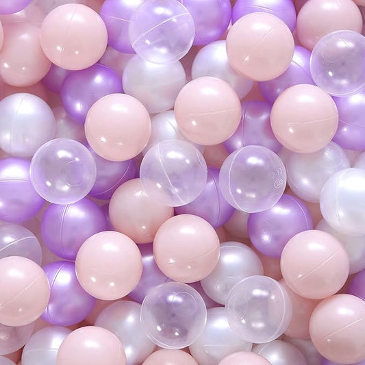 Realhaha Ball Pit Balls 50 100 200 500 Play Balls Plastic Balls for Baby Girls Toddlers Kids Play Tent Pool Playhouse Playpen Party Decoration