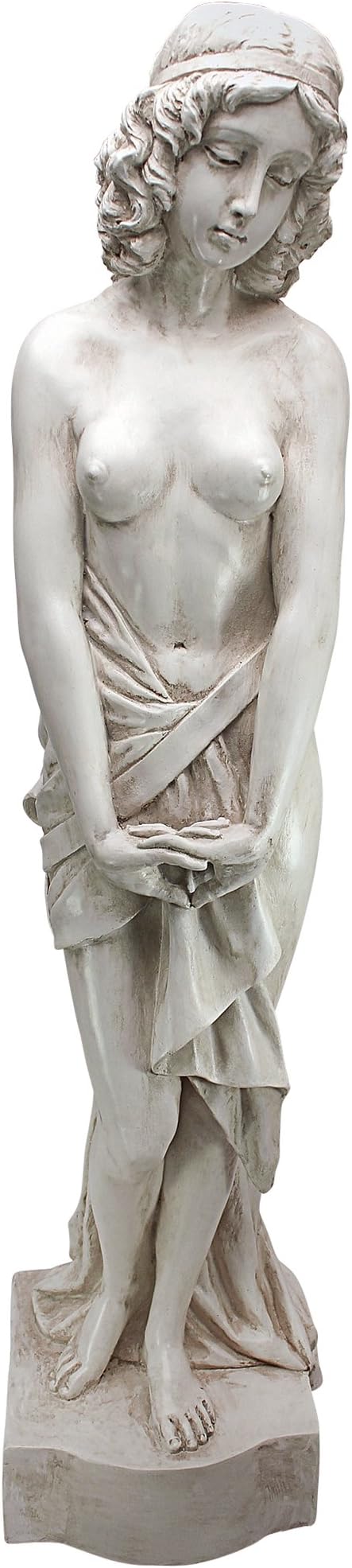Design Toscano Harmonia Greek Woman Patroness of Harmony Indoor/Outdoor Garden Statue, 34 inches tall, Cast Stone Resin, Antique Stone Finish
