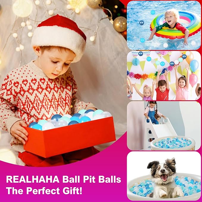 Realhaha Ball Pit Balls 50 100 200 500 Play Balls Plastic Balls for Baby Girls Toddlers Kids Play Tent Pool Playhouse Playpen Party Decoration