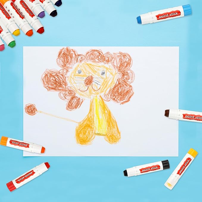 PATIKIL Tempera Paint Sticks, 9 Pcs Solid Tempera Paints Sticks Washable Bulk Markers Pen Quick Drying for Artists Beginners Art Supplies, Light Green