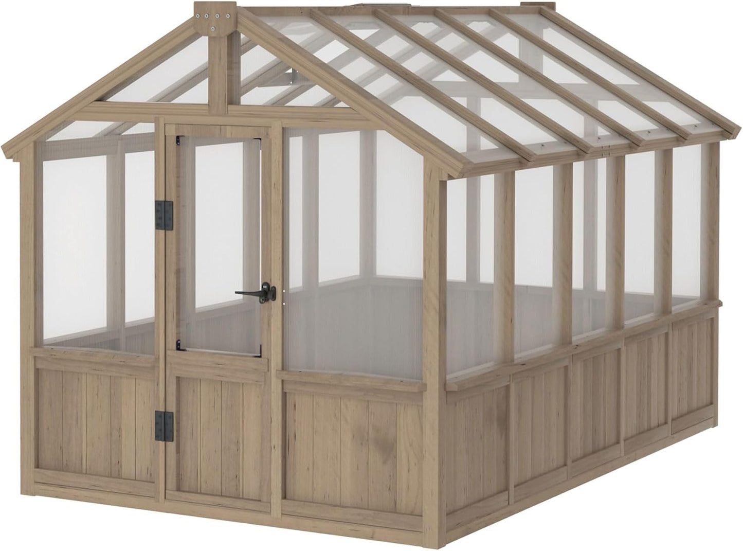 BlueWish 6x10FT Greenhouse, Greenhouses for Outside with Cedar Frame, Wood Greenhouse with Adjustable Vent, 6MM Polycarbonate Panel, Green House for Outside, Garden, Backyard
