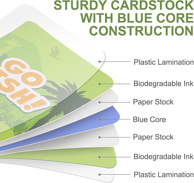 BenBen Go Fish Card Game for Kids, 104 Picture Cards, Jumbo Size, Safari Animal Learning Playing Cards, Memory Matching Games with Real Photos Fun Facts, 2-8 Players, Easter Basket Stuffers