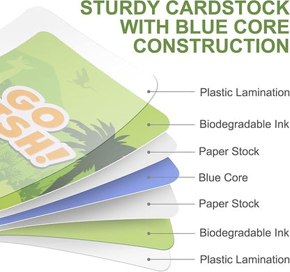 BenBen Go Fish Card Game for Kids, 104 Picture Cards, Jumbo Size, Safari Animal Learning Playing Cards, Memory Matching Games with Real Photos Fun Facts, 2-8 Players, Easter Basket Stuffers