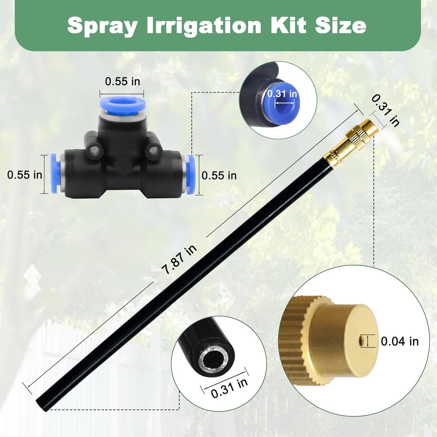 360° Adjustable Drip Irrigation System Kit, 32.8FT Automatic Garden Watering System with 10 Copper Nozzles, Atomizing Misting Watering System with 360° Bending Dropper for Plant Lawn Patio