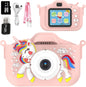 Kids Camera Toys,48MP Dual Lens with 64G SD Card and Cartoon Soft Cover for 3-8 Year Old Girls Boys (PinkDJS)
