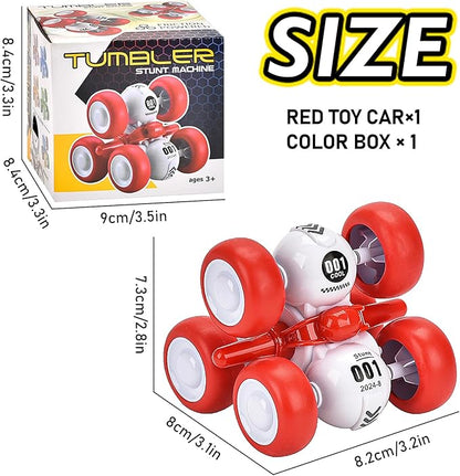 6 Rounds Inertia 360° Rotating Stunt Car Toys 3-6 Year Old Kids Pull Back Truck for Toddler Boys for Ages 3 4 5 6,Push and Go Vehicle for Kids 3-5 Year Old Christmas Birthday Present(Red)