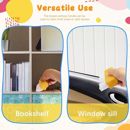 Kids Cleaning Toy Set Toddlers Broom Dust Pan Set for Housekeeping Pretend Play Cleaning Set, Cleaning Toys Gift for Toddlers Girls Boys Age 3-6 Years Old (2PCS - Red and Yellow Set)