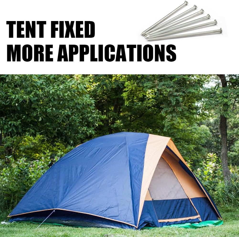 Landscape Staples 150 PCS Metal Heavy Duty Garden Stakes Artificial Turf Stakes for Paver Edging Weed Barrier Fabric Holding Fence Rust Proof Sod Pins Stakes and Carpentry Tent 6 Inch Silver