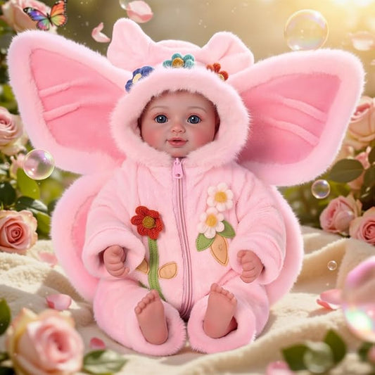 BABESIDE Baby Doll Girl - 17-Inch Soft Body Realistic Baby Doll with Blue Eyes and Fairy Outfit Real Life Baby Dolls for 3 4 5 6 7 8 9 Years Girl Birthday Gifts, Pretend Play, Christmas & Collection