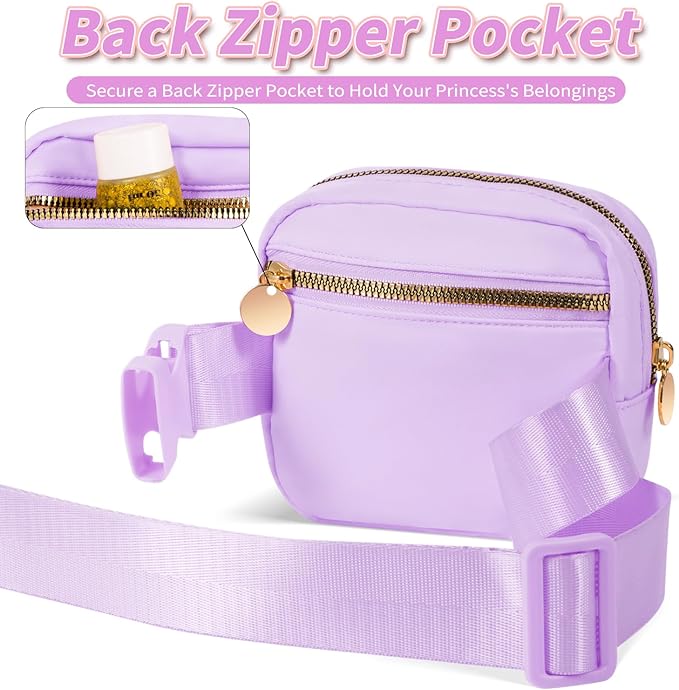 Gifts for Girls Teens Kids - Mini Belt Bag Crossbody Bag - Birthday Gifts for Daughter Sister Her,Teen Girl Essentials,Travel Essentials,Cute Teen Trendy Stuff - Lavender,R