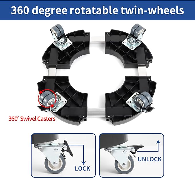 W B D WEIBIDA Plant Caddies with Wheels 2 Pack Heavy Duty Rolling Plant Stand Large Potted Plant Dolly Cart Garden Pot Mover