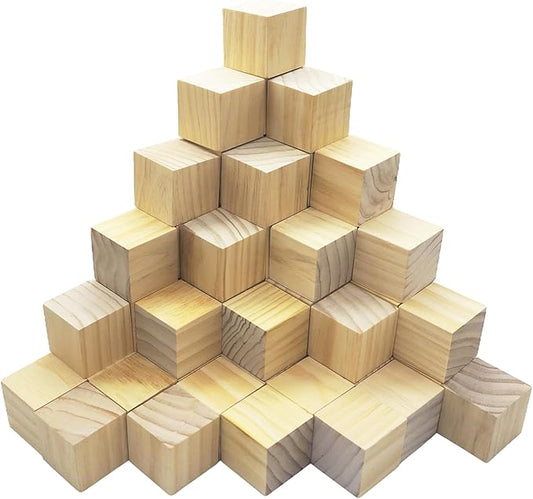 60 PCS 2 Inch Smoothed Wooden Cubes,Unfinished Wood Blocks for Crafts,Wood Square Blocks for Crafts,Shower Blocks to Decorate.