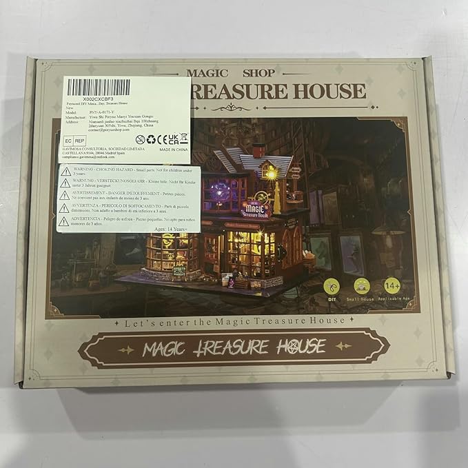 Miniature House Kit, Tiny House Kit with Light, DIY Mini House Building Kits for Adults to Building, Unique Gift for Birthday Christmas, Treasure House