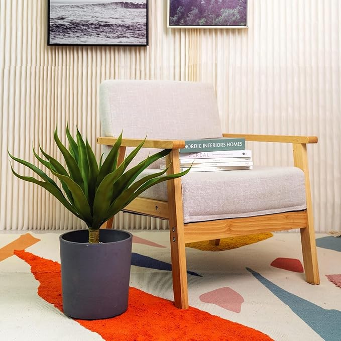 Velener Fake Agave Artificial Plant: Unpotted Fake Plant for Room Decor, UV Resistant Faux Agave Plant for Outdoor/Indoor Decor, 22 inches, 2 Pack