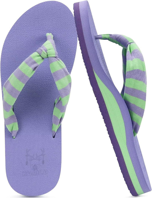 KuaiLu Flip Flops for Women with Arch Support Yoga Mat Comfortable Summer Beach Walking Thong Cushion Sandals Slip On Indoor Outdoor
