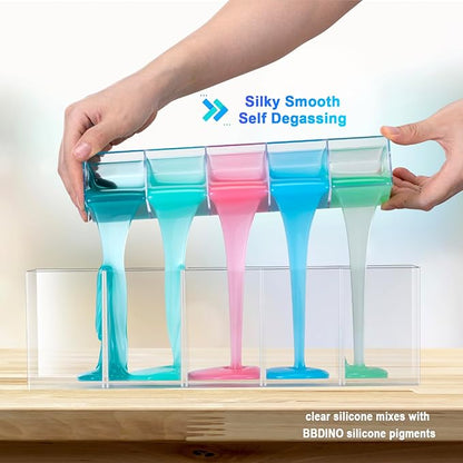 BBDINO Silicone Mold Making Kit 20A - 1 Gallon/10 lbs/160 Oz, Clear Translucent, 1:1 by Volume, Liquid for Resin, Soap, Concrete, Wax