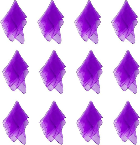 Larcele 12 Pieces Juggling Dance Scarf for Performance Prop Accessory 24 x 24 inches WDSJ-02