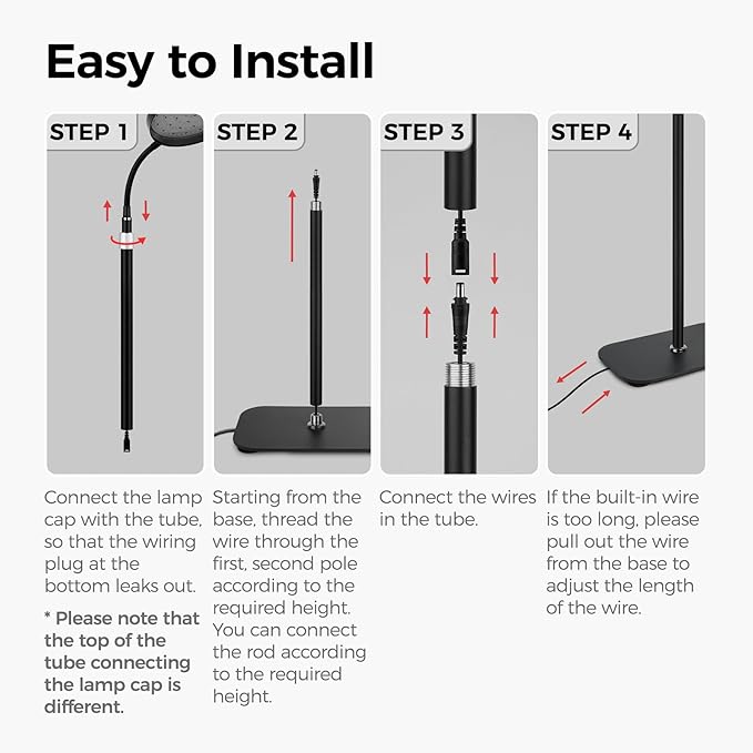 Plant Grow Light, LED Growing Light Full Spectrum for Indoor Plants with Brightness Settings,Height Adjustable, Automatic Timer, 5V Low Safe Voltage,Idea for for Large Tall Small Plants