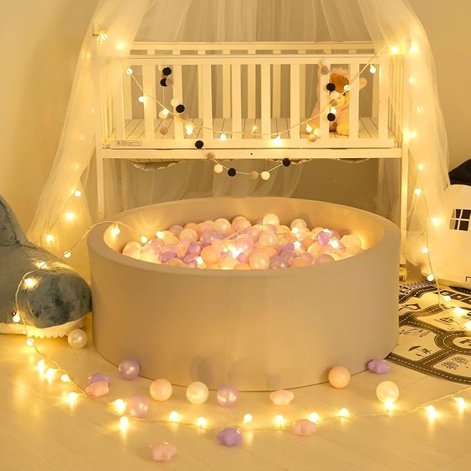 GOGOSO Balls for Ball Pit - Plastic Ball for Toddlers, Baby Kids Ball Pool Decoration 50 100 200 300 500 1000 (A Purple+Pink+White+Clear, 50 Balls)