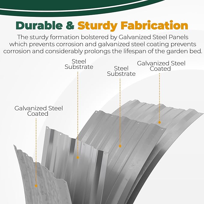 Utopia Home Galvanized Raised Garden Bed, 4 by 2 feet Lightweight Planter Boxes Outdoor with Easy Assembly, Large Garden Bed for Vegetables, Fruits, Flowers, Silver, Pack of 2