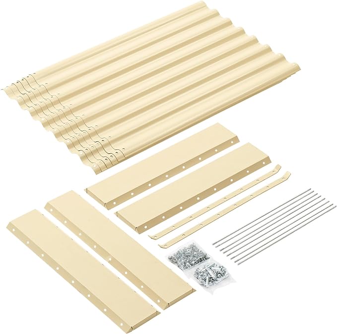 Land Guard 6x3x2ft Galvanized Raised Garden Bed, Planter Boxes Outdoor, Raised Garden Beds Outdoor for Vegetables, Flowers, Herbs, 269 Gallons, Cream Yellow…