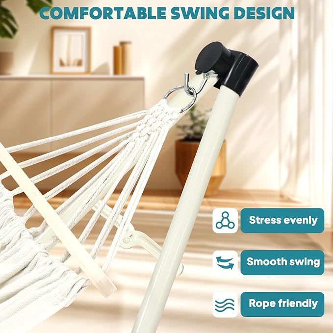 Anyoo 2 in 1 Hammock and Swinging Chair with Collapsible Steel Stand & Carrying Case,Portable & Adjustable,Easy Set Up for Outdoor,Indoor,Porch Swing,Patio,Garden,Camping Trip