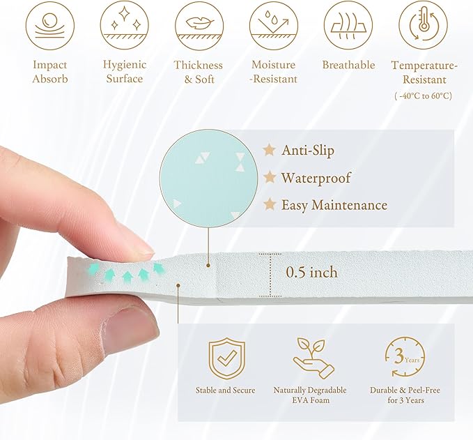 Popsykosy Premium Exercise & Baby Foam Play Mats - Stylish & Large Non-Toxic Puzzle Floor Mat - 6 Tiles - Spacious 6ft x 4ft - Peel-Resistant Reinforced - Soft, Thick, Waterproof - Triangle Blue