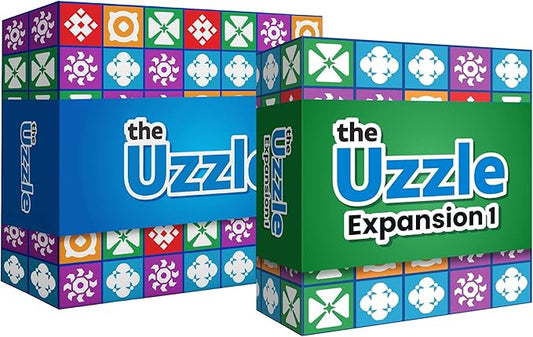 Uzzle 3.0 & Expansion Bundle - Includes New Level 5 Challenges - Fun for Family Game Nights - Skill Development & Gift Set – Bundle of Fun Board Games for Adults & Children - Ages 4+
