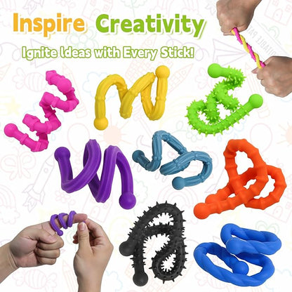 6 Pack Sensory Stick,Fidget Toys,Textured Calming Sensory Toys for Autism Kids, Anxiety Relief for Activities Essential,Stimulating & Addictive Toys for Kids Students