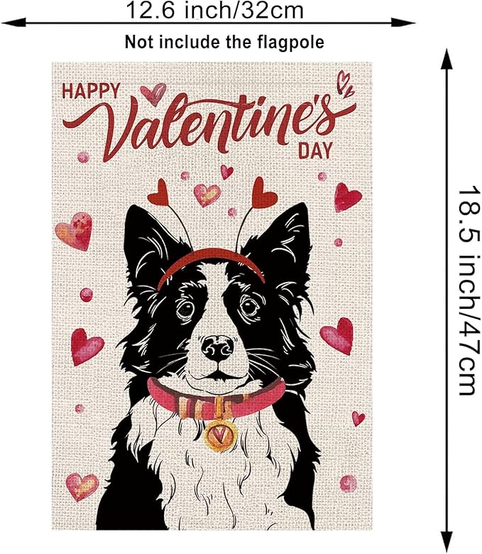 Seasonal Garden Flags Border Collie Double Sided Flags Set of 11 Holiday Farmhouse Indoor Outdoor Yard Lawn Christmas Gifts Decorations 12.5x18 Inch