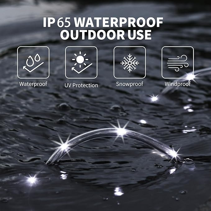 LED Rope Lights for Outside 20Ft Waterproof Led Rope Lighting 86 LEDs 110V 8 Modes Remote Control Timer Led Strip Light for Indoor Outdoor Party Holiday Garden Decoration (White)