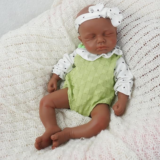 Girl 12.2 Inch, Full Silicone Baby Doll, Realistic Baby Dolls, Realistic Veins & Sleeping Pose, Not Vinyl, Reborn Baby Dolls Silicone Full Body, Gift Set