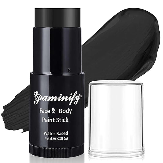 Black Face Paint Stick,Water-Based Body Paint Stick,Washable Halloween Black Foundation Face Painting for Skeleton Skull Zombie Joker Clown Goth Cat Costume,SFX Makeup for Cosplay,1.06 OZ