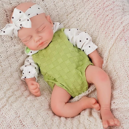 Girl 12.2 Inch, Full Silicone Baby Doll, Realistic Baby Dolls, Realistic Veins & Sleeping Pose, Not Vinyl, Reborn Baby Dolls Silicone Full Body, Gift Set