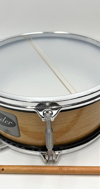 Tap-Along Sounder Snare Drum with Double Sided Batter Head Toy Tambourine Drum for Kids, Musical Instrument for Children 12 Months and Up Realistic Look with 2 Drum Sticks 10X10X4