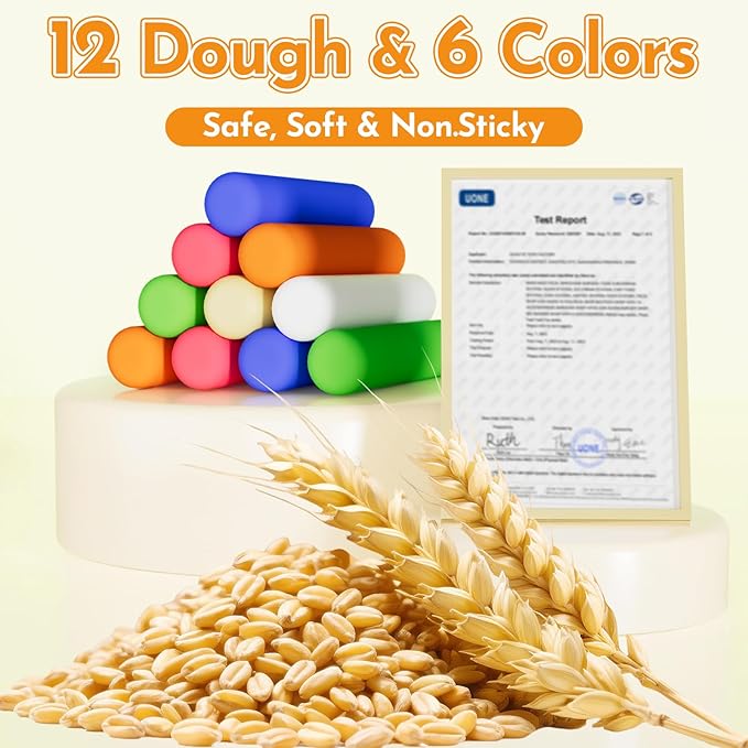 61 PCS 3 in 1 Dough Sets for Kids Ages 3-4-8, Art Crafts Dough Tools Kit, Ice Cream Playset Noodle Cake Maker Machine, Kitchen Creations Food Play Toys Toddlers Boys Girls