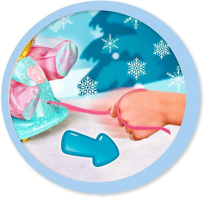 Nenuco 14" Baby Doll in Ski Suit and Sleigh Accesssory On Wheels with Color Chaning Nose, for Ages 2+