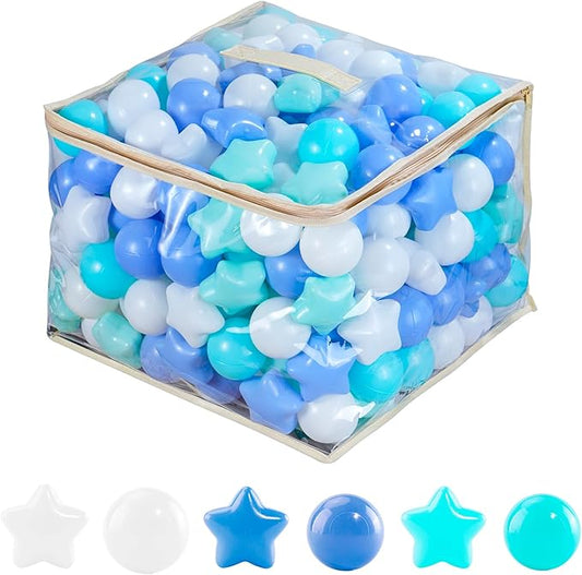 MoonxHome Ball Pit Balls for Toddlers, BPA Free Crush Proof Plastic Toy Balls for Ball Pit, Children's Pool Water Toys, Macaron Ocean Balls for Play Tent 2.15 Inch Pack of 100…