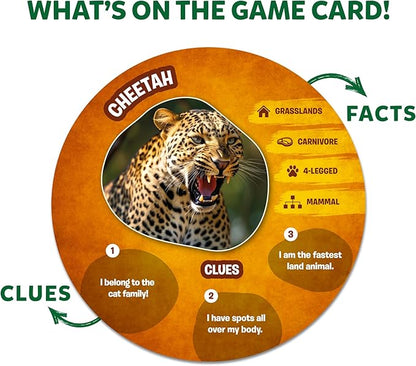 Skillmatics Guess in 10 Animal Picture Clues, Perfect for Boys, Girls, Kids, and Families Who Love, Card Games, Educational Games, Board Games, Gifts for Ages 6, 7, 8, 9 and Up