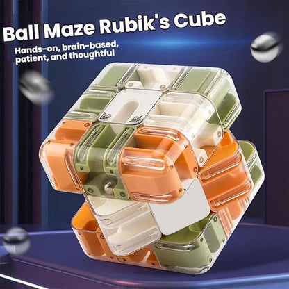 Large Puzzle Maze Cube - Engaging Brain Teaser Toy, 3D Maze Magic Cube & Ball, Mazes Ball Puzzles for Logical Thinking (Mixed,1set)