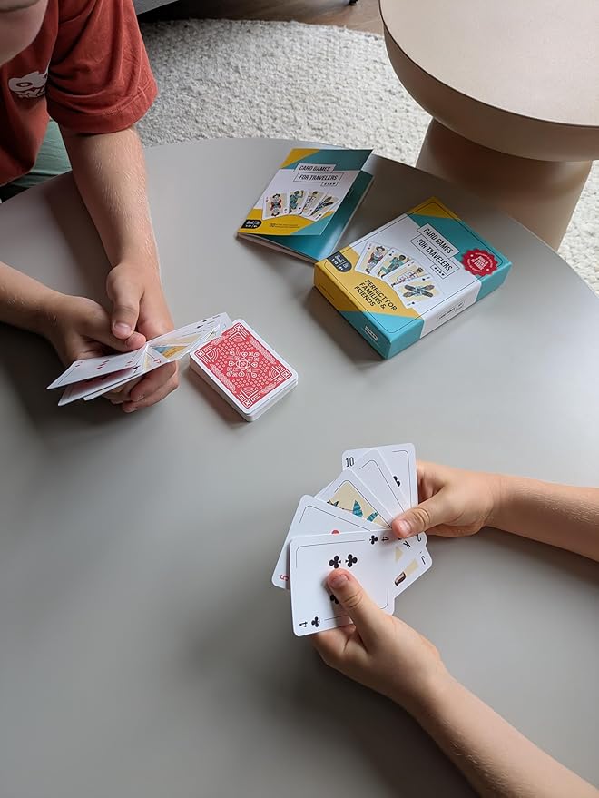 Card Games for Travelers | 30 Fun Classic Games & 2 Custom Decks | Ideal Gift for Kids (4+) & Travelers | Family Game Night & Road Trips.