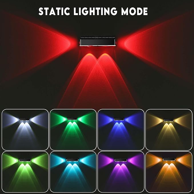 Solar Fence Lights Outdoor - 3-Side Fence Light Solars Powered for Outside IP65 Waterproof Fence Solar Lights Outdoor for Outside Garden Backyard Patio Deck Fence Stair Step Railing Pathway(4Pack)