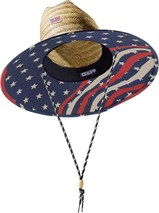 Straw Hat for Men & Women | Lifeguard Hat, Beach Hat & Sun Hat | UPF 50+ Wide Brim for Sun Protection | One Size | Hemlock