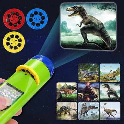 Georgie Porgy Children Projector Toys Educational Science Set Wall Ceiling Tent Torch Toddler Flashlight for Kids Gifts for Boys Girls (Dinosaur)